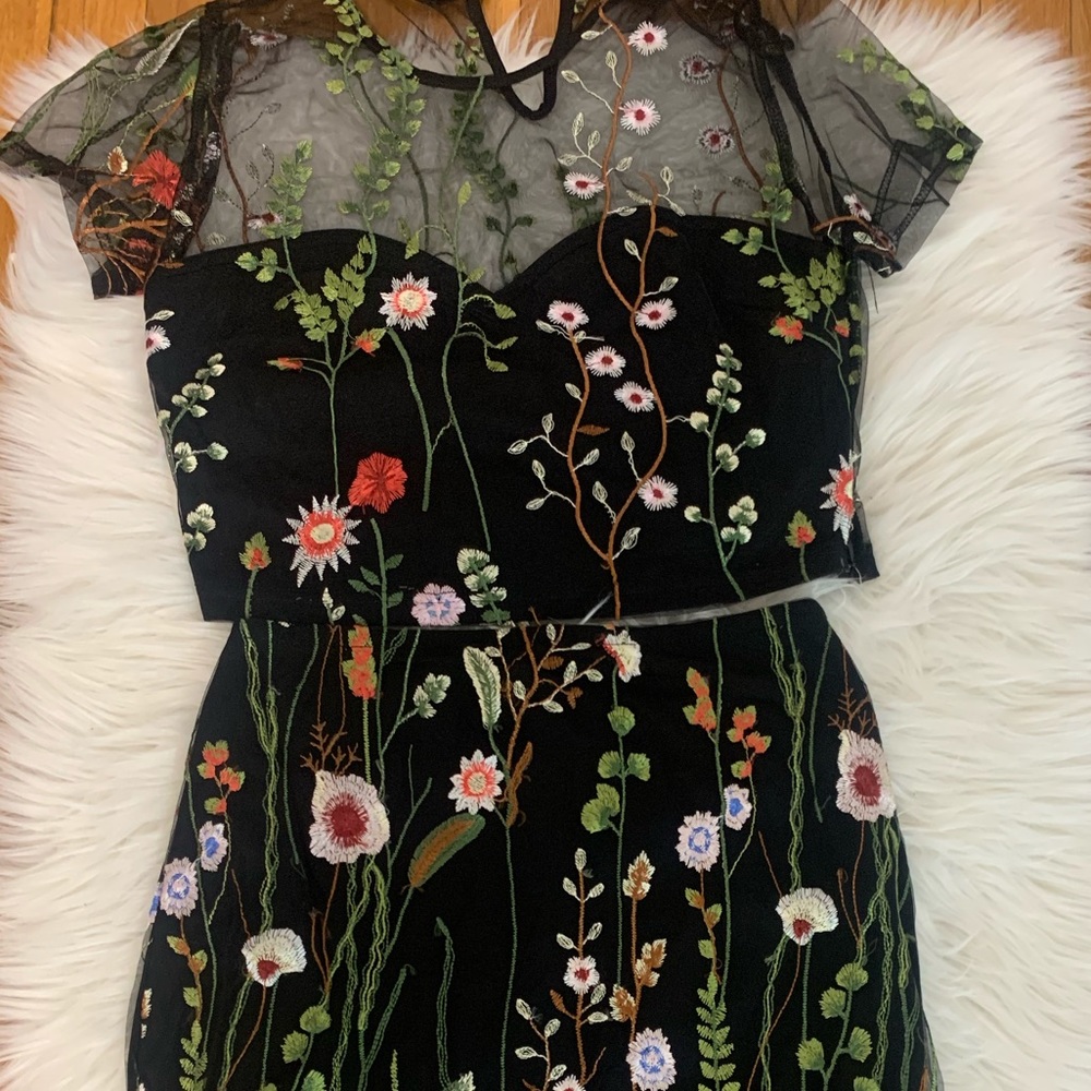 Floral skirt and top set